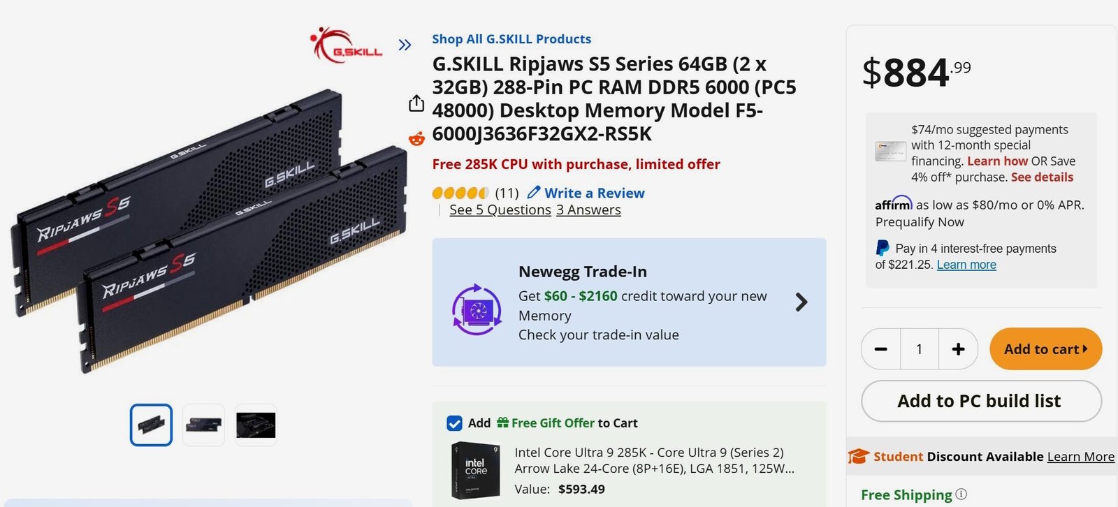 kit-de-ddr5-con-cpu-intel-core-ultra-9-285k-gratis